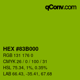 颜色代码: HEX #83B000 | qconv.com