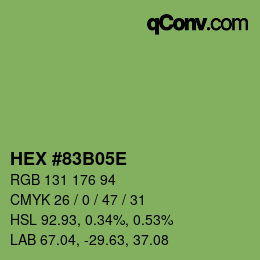 Color code: HEX #83B05E | qconv.com