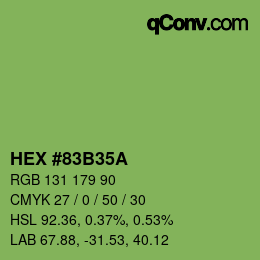 Color code: HEX #83B35A | qconv.com