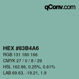 Color code: HEX #83B4A6 | qconv.com