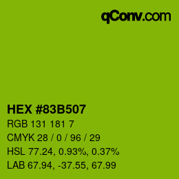Código de color: HEX #83B507 | qconv.com