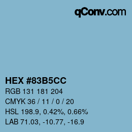 Color code: HEX #83B5CC | qconv.com