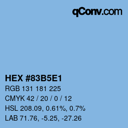 Color code: HEX #83B5E1 | qconv.com