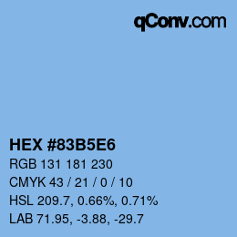 Color code: HEX #83B5E6 | qconv.com