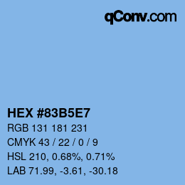 Código de color: HEX #83B5E7 | qconv.com