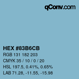 Código de color: HEX #83B6CB | qconv.com