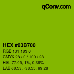 Color code: HEX #83B700 | qconv.com