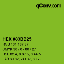 Color code: HEX #83BB25 | qconv.com