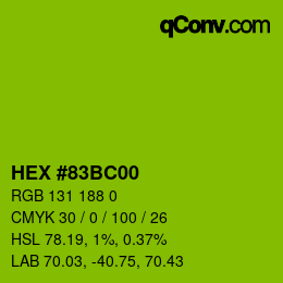 Color code: HEX #83BC00 | qconv.com