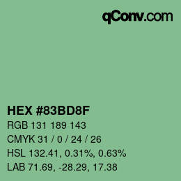 Color code: HEX #83BD8F | qconv.com