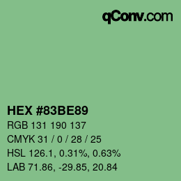 Color code: HEX #83BE89 | qconv.com