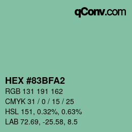 Color code: HEX #83BFA2 | qconv.com