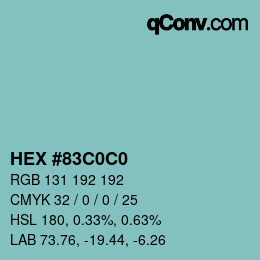 Color code: HEX #83C0C0 | qconv.com