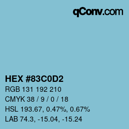 カラーコード: HEX #83C0D2 | qconv.com