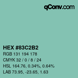 颜色代码: HEX #83C2B2 | qconv.com
