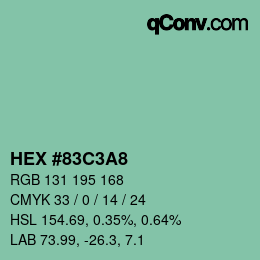 颜色代码: HEX #83C3A8 | qconv.com