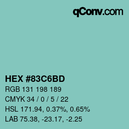 Color code: HEX #83C6BD | qconv.com