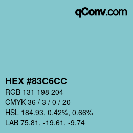 Color code: HEX #83C6CC | qconv.com