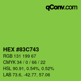 Color code: HEX #83C743 | qconv.com