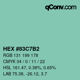 Color code: HEX #83C7B2 | qconv.com