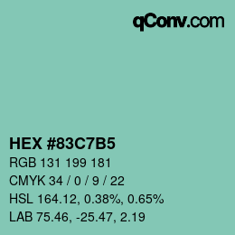 Color code: HEX #83C7B5 | qconv.com