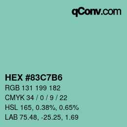 Color code: HEX #83C7B6 | qconv.com