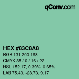 Color code: HEX #83C8A8 | qconv.com