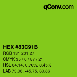 Color code: HEX #83C91B | qconv.com