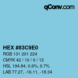 カラーコード: HEX #83C9E0 | qconv.com