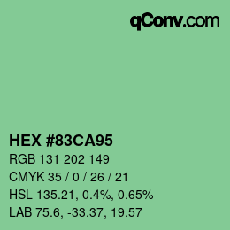 Color code: HEX #83CA95 | qconv.com