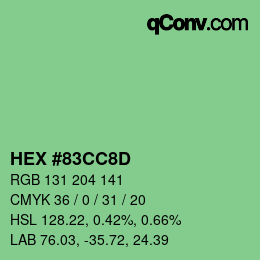 カラーコード: HEX #83CC8D | qconv.com
