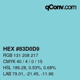Color code: HEX #83D0D9 | qconv.com