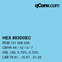 Color code: HEX #83D0EC | qconv.com