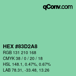 Color code: HEX #83D2A8 | qconv.com