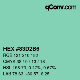 Color code: HEX #83D2B6 | qconv.com