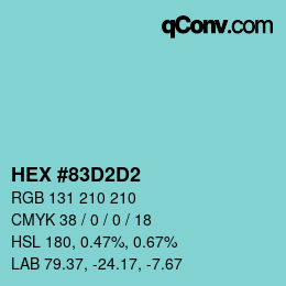 Color code: HEX #83D2D2 | qconv.com