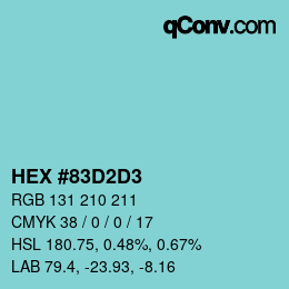 Farbcode: HEX #83D2D3 | qconv.com