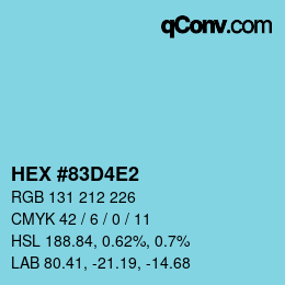 カラーコード: HEX #83D4E2 | qconv.com