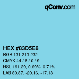 カラーコード: HEX #83D5E8 | qconv.com