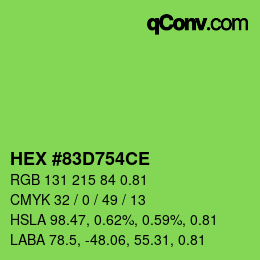 Código de color: HEX #83D754CE | qconv.com