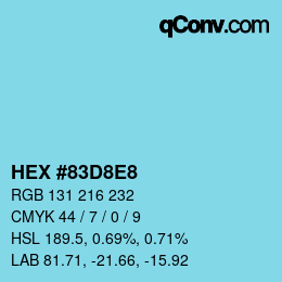 Color code: HEX #83D8E8 | qconv.com