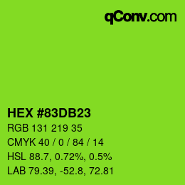 Color code: HEX #83DB23 | qconv.com