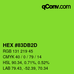 カラーコード: HEX #83DB2D | qconv.com