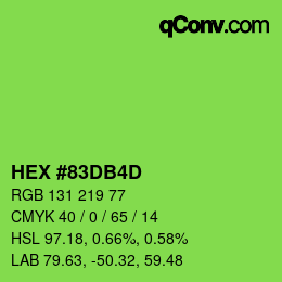 颜色代码: HEX #83DB4D | qconv.com