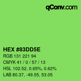 カラーコード: HEX #83DD5E | qconv.com