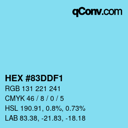 Color code: HEX #83DDF1 | qconv.com