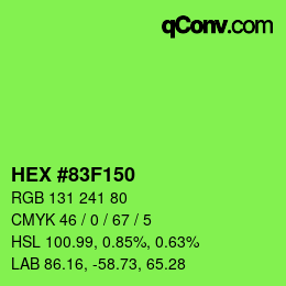 Color code: HEX #83F150 | qconv.com