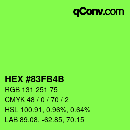 Color code: HEX #83FB4B | qconv.com