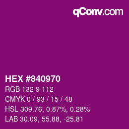 Farbcode: HEX #840970 | qconv.com