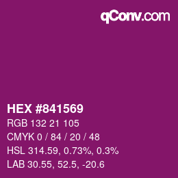 颜色代码: HEX #841569 | qconv.com
